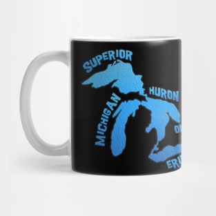 Great Lakes Outline of all 5 Lakes Mug